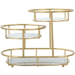 Mauro Ferretti decoratieve kom 3 niveaus 36x22,5x27 cm goud