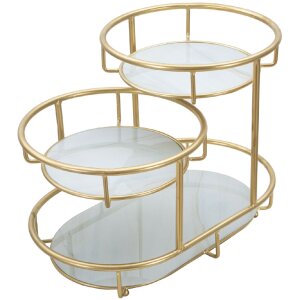 Mauro Ferretti decoratieve kom 3 niveaus 36x22,5x27 cm goud