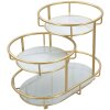 Mauro Ferretti decoratieve kom 3 niveaus 36x22,5x27 cm goud