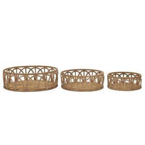 Mauro Ferretti dienbladenset Fuji 3-delig Ø 50x16-40x14-30x12 cm bruin