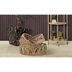 Mauro Ferretti dienbladenset Fuji 3-delig Ø 50x16-40x14-30x12 cm bruin