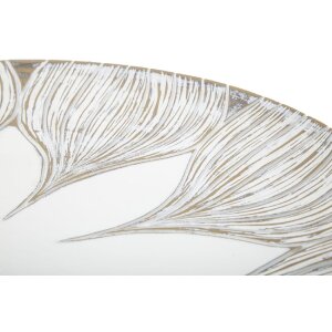 Mauro Ferretti decoratief dienblad Atene Polyresin White Wash Ø 35,5x4,4 cm Boho Chic