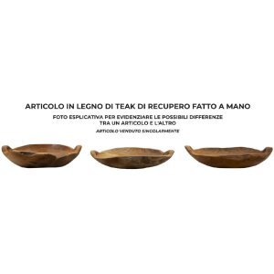 Mauro Ferretti decoratieve kom Wahan 42x36x7 cm bruin
