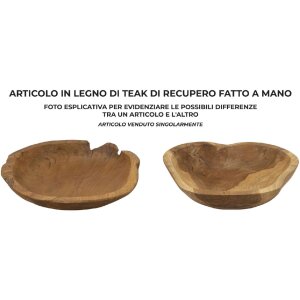 Mauro Ferretti decoratieve kom Wahan 43x38x7 cm bruin