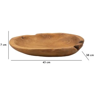 Mauro Ferretti decoratieve kom Wahan 43x38x7 cm bruin