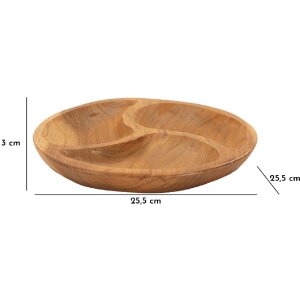 Mauro Ferretti 3-delige decoratieve schaal Ø 25,5x3 cm bruin
