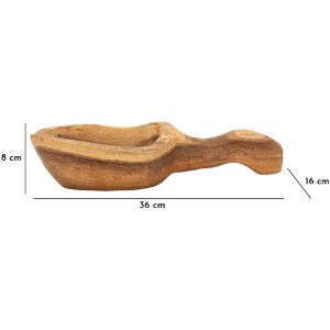 Mauro Ferretti decoratieve kom lepel 36x16x8 cm bruin