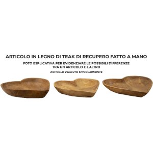 Mauro Ferretti decoratieve kom Kiha hartvorm 27x29x4 cm bruin
