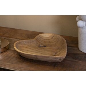 Mauro Ferretti decoratieve kom Kiha hartvorm 27x29x4 cm bruin