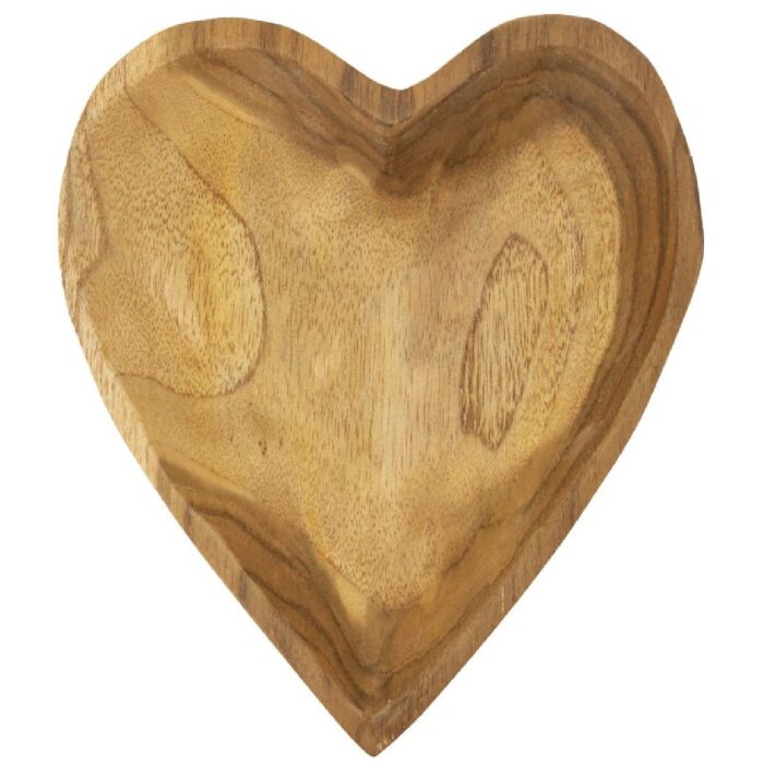 Mauro Ferretti decoratieve kom Kiha hartvorm 15x17x3,5 cm bruin