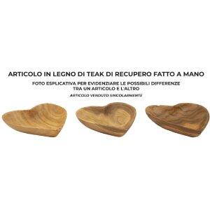 Mauro Ferretti decoratieve kom Kiha hartvorm 15x17x3,5 cm bruin