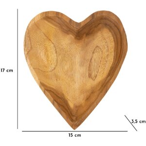Mauro Ferretti decoratieve kom Kiha hartvorm 15x17x3,5 cm bruin
