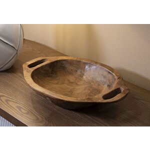 Mauro Ferretti decoratieve kom Wan 37x26,5x7 cm bruin