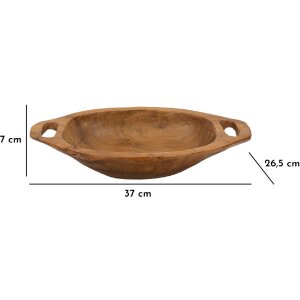 Mauro Ferretti decoratieve kom Wan 37x26,5x7 cm bruin