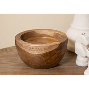 Dienblad Erusi Simple Teak Ø 15x9,5 cm Bruin Gerecycled teakhout Handgemaakt