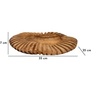 Mauro Ferretti decoratieve kom Geris Ø 35x7 cm bruin