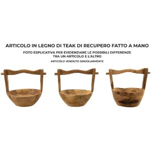 Mauro Ferretti decoratieve kom Timbo mandvorm 32x25x27 cm bruin