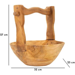 Mauro Ferretti decoratieve kom Timbo mandvorm 32x25x27 cm bruin