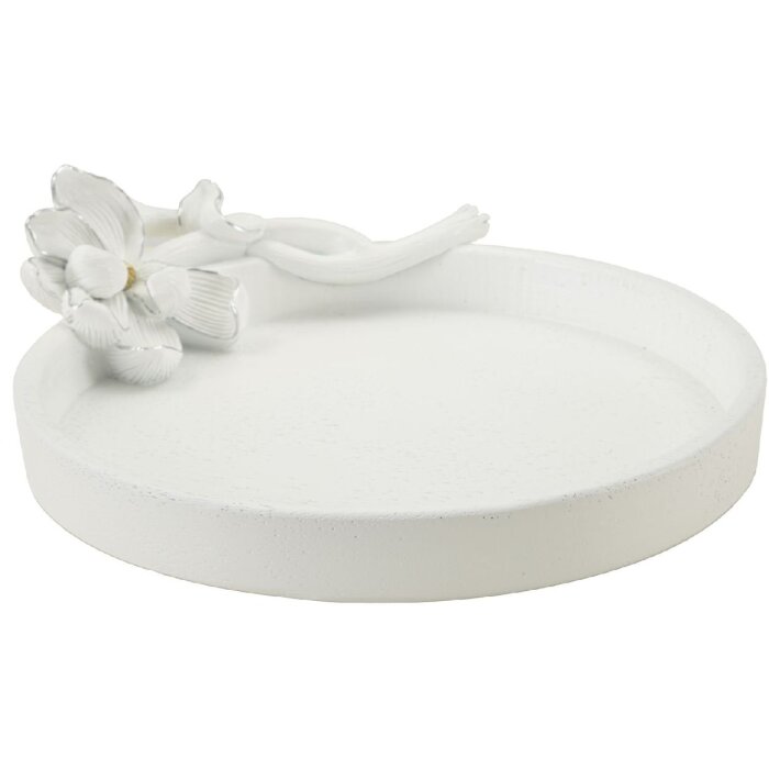 Mauro Ferretti Magnolia decoratieve kom 24x21x6 cm wit