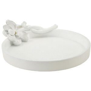 Mauro Ferretti Magnolia decoratieve kom 24x21x6 cm wit