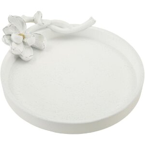 Mauro Ferretti Magnolia decoratieve kom 24x21x6 cm wit