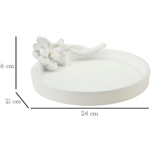 Mauro Ferretti Magnolia decoratieve kom 24x21x6 cm wit