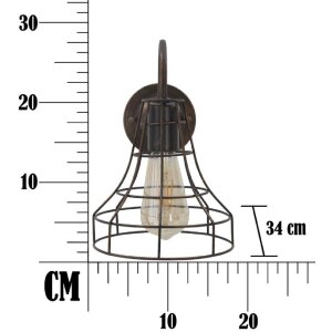 Mauro Ferretti wandlamp industrieel 34x18x27 cm donker