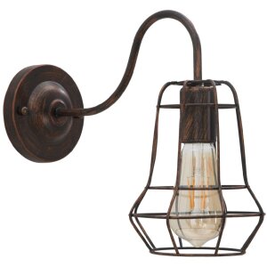 Mauro Ferretti wandlamp industrieel E27 33x15x27,5 cm donker