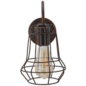 Mauro Ferretti wandlamp industrieel E27 33x15x27,5 cm donker