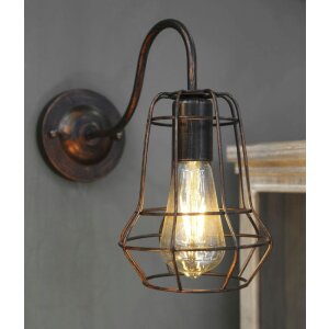 Mauro Ferretti wandlamp industrieel E27 33x15x27,5 cm donker