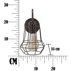 Mauro Ferretti wandlamp industrieel E27 33x15x27,5 cm donker