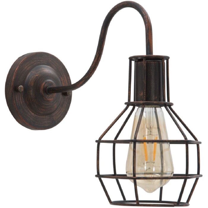 Mauro Ferretti wandlamp industrieel E27 32x14x30 cm donker