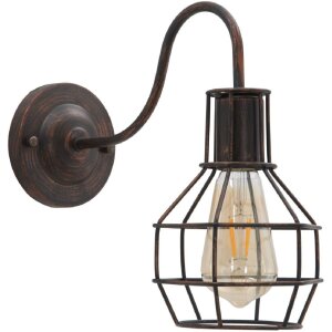 Mauro Ferretti wandlamp industrieel E27 32x14x30 cm donker
