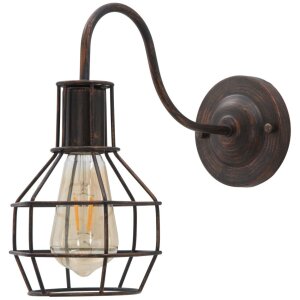 Mauro Ferretti wandlamp industrieel E27 32x14x30 cm donker