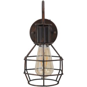 Mauro Ferretti wandlamp industrieel E27 32x14x30 cm donker