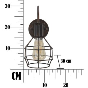 Mauro Ferretti wandlamp industrieel E27 32x14x30 cm donker