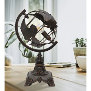 Mauro Ferretti tafellamp world economy E14 24x20x40 cm donker