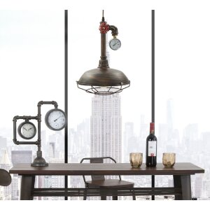 Mauro Ferretti plafondlamp Manhattan rond E27 Ø 26x36 cm donker
