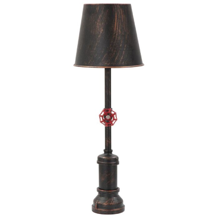 Mauro Ferretti tafellamp Manhattan Single E27 Ø 21x64 cm zwart koper