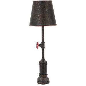 Mauro Ferretti tafellamp Manhattan Single E27 Ø 21x64 cm zwart koper
