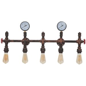 Mauro Ferretti wandlamp industrieel 5-lichts E27 86x9x32 cm zwart