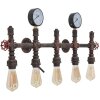 Mauro Ferretti wandlamp industrieel 5-lichts E27 86x9x32 cm zwart