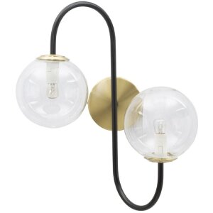 Mauro Ferretti wandlamp 2-lichts E14 36x24x45 cm goud zwart