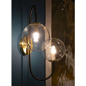 Mauro Ferretti wandlamp 2-lichts E14 36x24x45 cm goud zwart