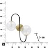 Mauro Ferretti wandlamp 2-lichts E14 36x24x45 cm goud zwart