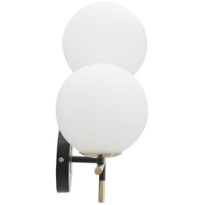 Mauro Ferretti wandlamp Darky dubbel E14 30x17x35 cm goud wit zwart