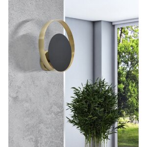 Mauro Ferretti wandlamp Shuttle E14 25x8x25 cm goud zwart