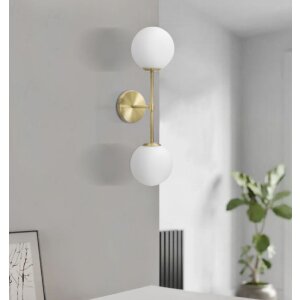 Mauro Ferretti wandlamp Glamy dubbel E14 15x21x55 cm goud wit