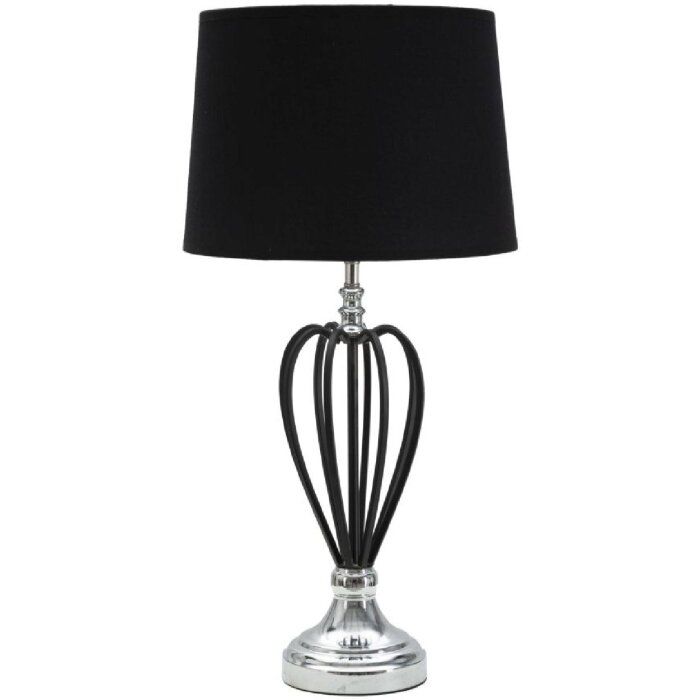 Mauro Ferretti Darky tafellamp zilver E27 Ø 28x56 cm zwart zilver