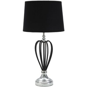 Mauro Ferretti Darky tafellamp zilver E27 Ø 28x56 cm zwart zilver